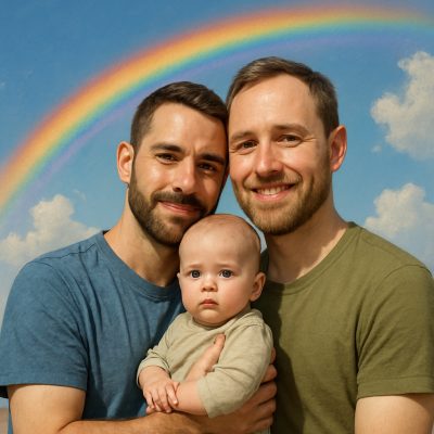 2 men and a baby
